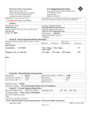 Material Safety Data Sheet