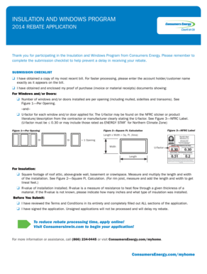 Insulation and Windows Program 2014 Rebate Application