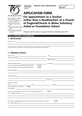 Teacher Application Form