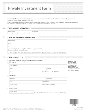 Private Investment Authorization Form