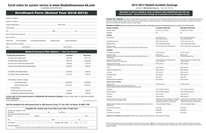 Student Accident Coverage Enrollment Form