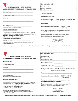 Authorization for Release of Transcript