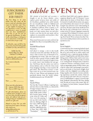 Edible East Bay Subscription Form