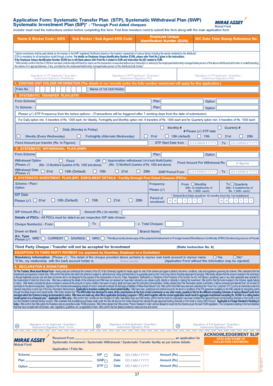Systematic Investment Plan Form