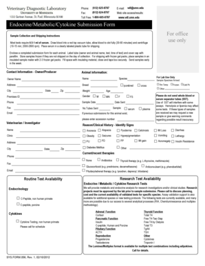 Endocrine Metabolic Cytokine Submission Form