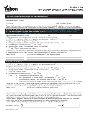 Canada Student Loan Spouse Information Form
