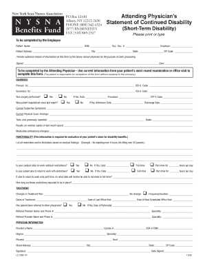 New York State Nurses Association Statement of Continued Disability