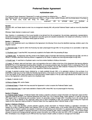 Preferred Dealer Agreement