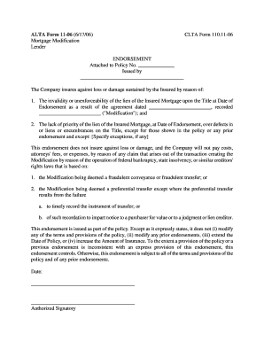 Mortgage Modification Endorsement