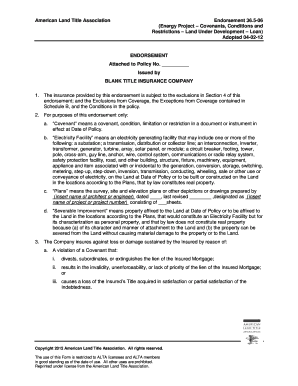 American Land Title Association Endorsement 36.5-06