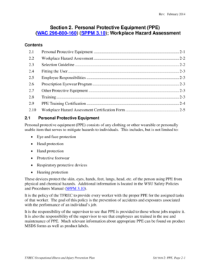 Personal Protective Equipment Policy and Training Certification