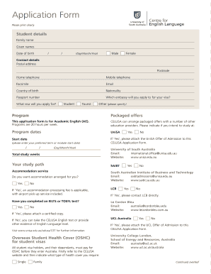 Student Application Form