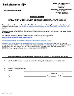 Involuntary Unemployment Continuing Benefit Activation Form