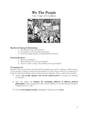 Types of Government Formative Assessment Worksheet