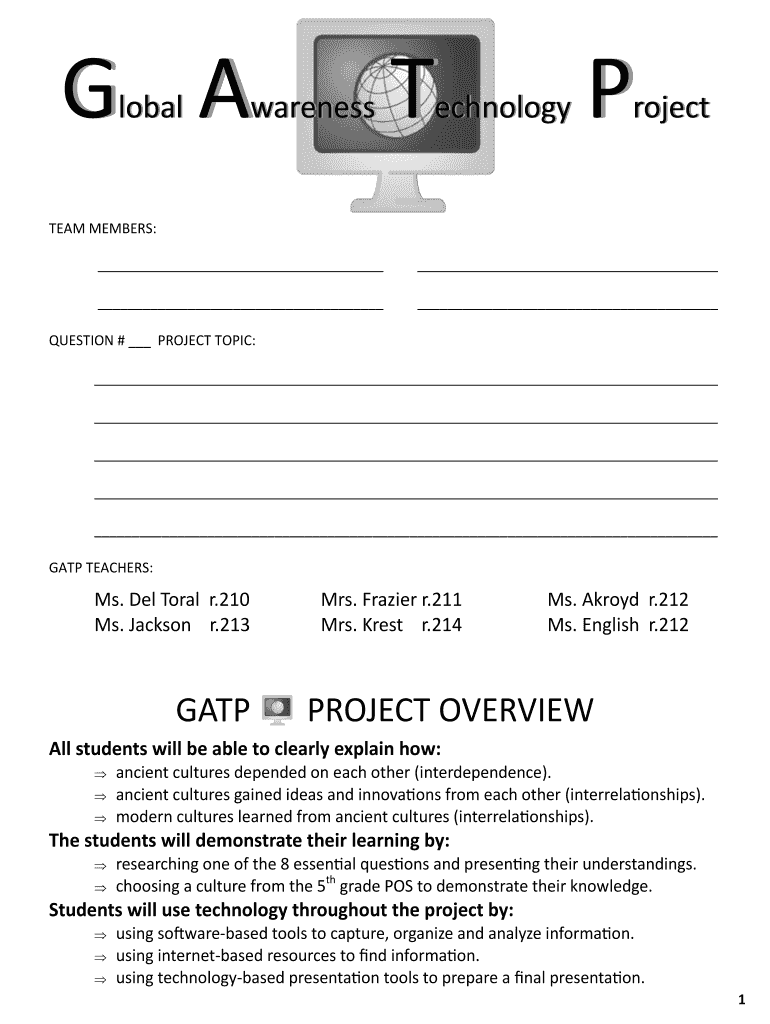 gatp packet form template Preview on Page 1