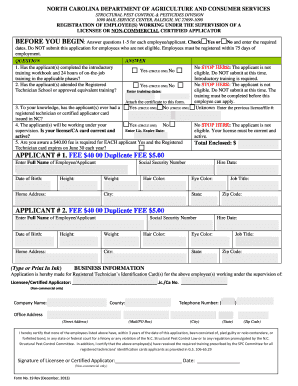 North Carolina Employee Registration Form