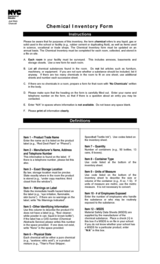 Chemical Inventory Form