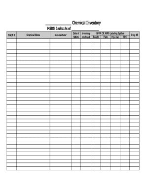 Chemical Inventory Form