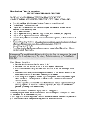 Disposition of Personal Property Without Administration