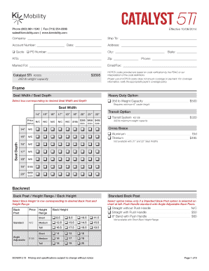 Wheelchair Configuration Form