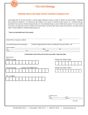 Residential Gas Customer Choice Contract - Michigan