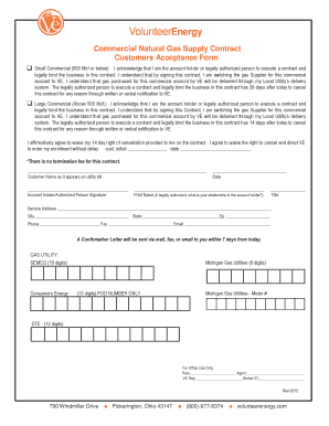 Commercial Natural Gas Customer Choice Contract - Michigan