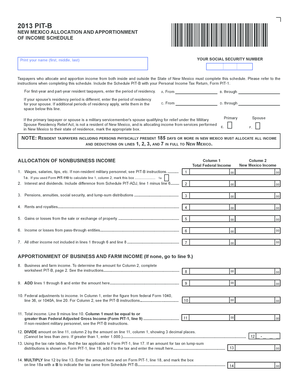 New Mexico Allocation and Apportionment of Income Schedule