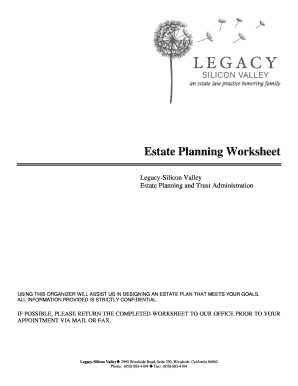 Estate Planning Worksheet