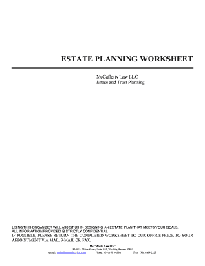 Estate Planning Worksheet