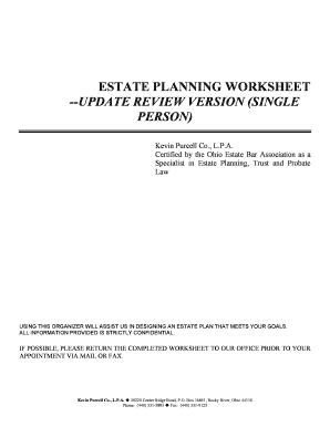 Estate Planning Worksheet