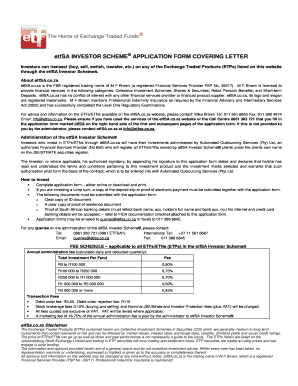 etfSA Investor Scheme Application Form