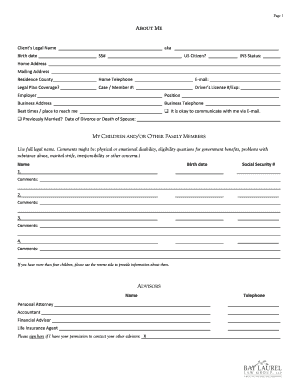 Estate Planning Client Profile Form