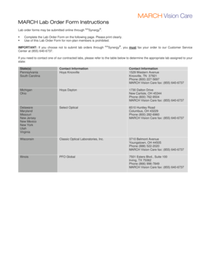 MARCH Lab Order Form