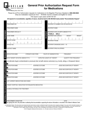 General Prior Authorization Request Form for Medications