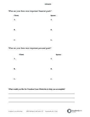 Financial and Personal Goals Form