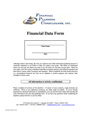 Financial Data Form