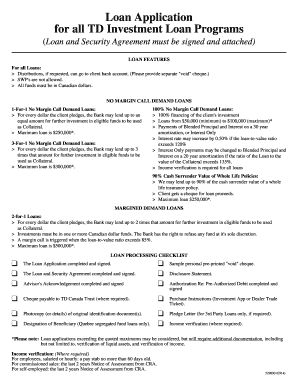 TD Investment Loan Application