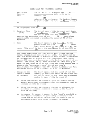 Model Lease for Subsidized Programs