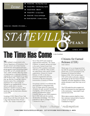 Stateville Speaks Quarterly Newsletter