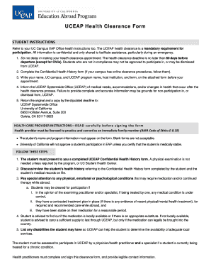 UCEAP Health Clearance Form