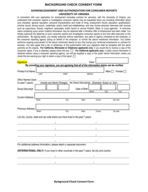 Background Check Consent Form