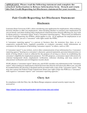 Louisiana State University Employment Authorization Form