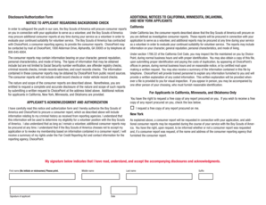 Boy Scouts of America Volunteer Background Check Authorization Form