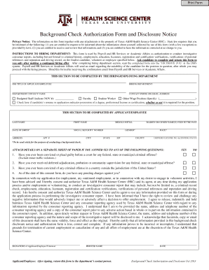 Background Check Authorization Form