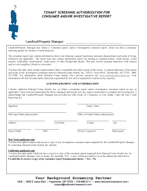 Tenant Screening Authorization Form