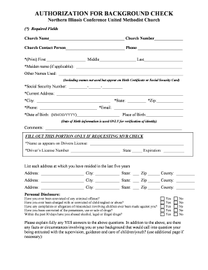 Authorization for Background Check