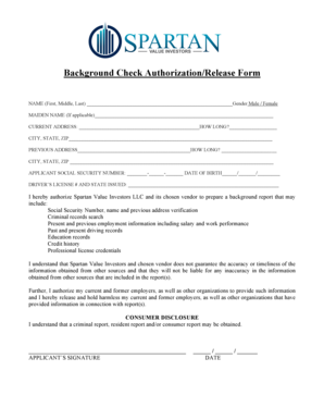 Background Check Authorization Release Form