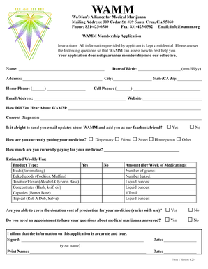 WAMM Membership Application