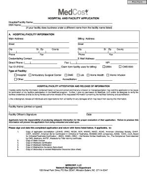Hospital and Facility Application