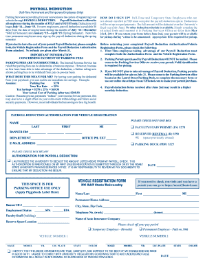 NC A&T Parking Services Payroll Deduction Brochure